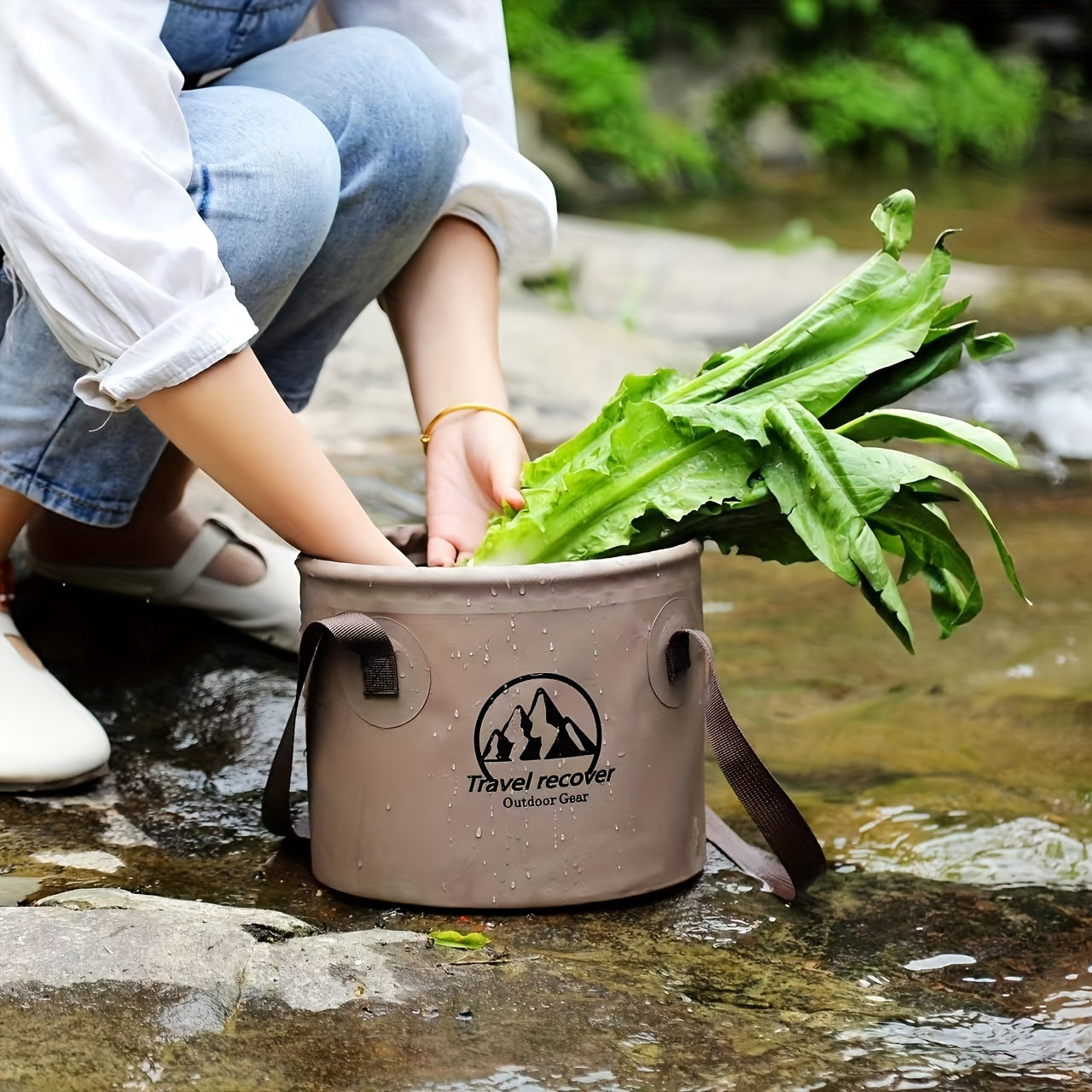 Foldable Portable Bucket Large Capacity Suitable For Camping Picnic Washing