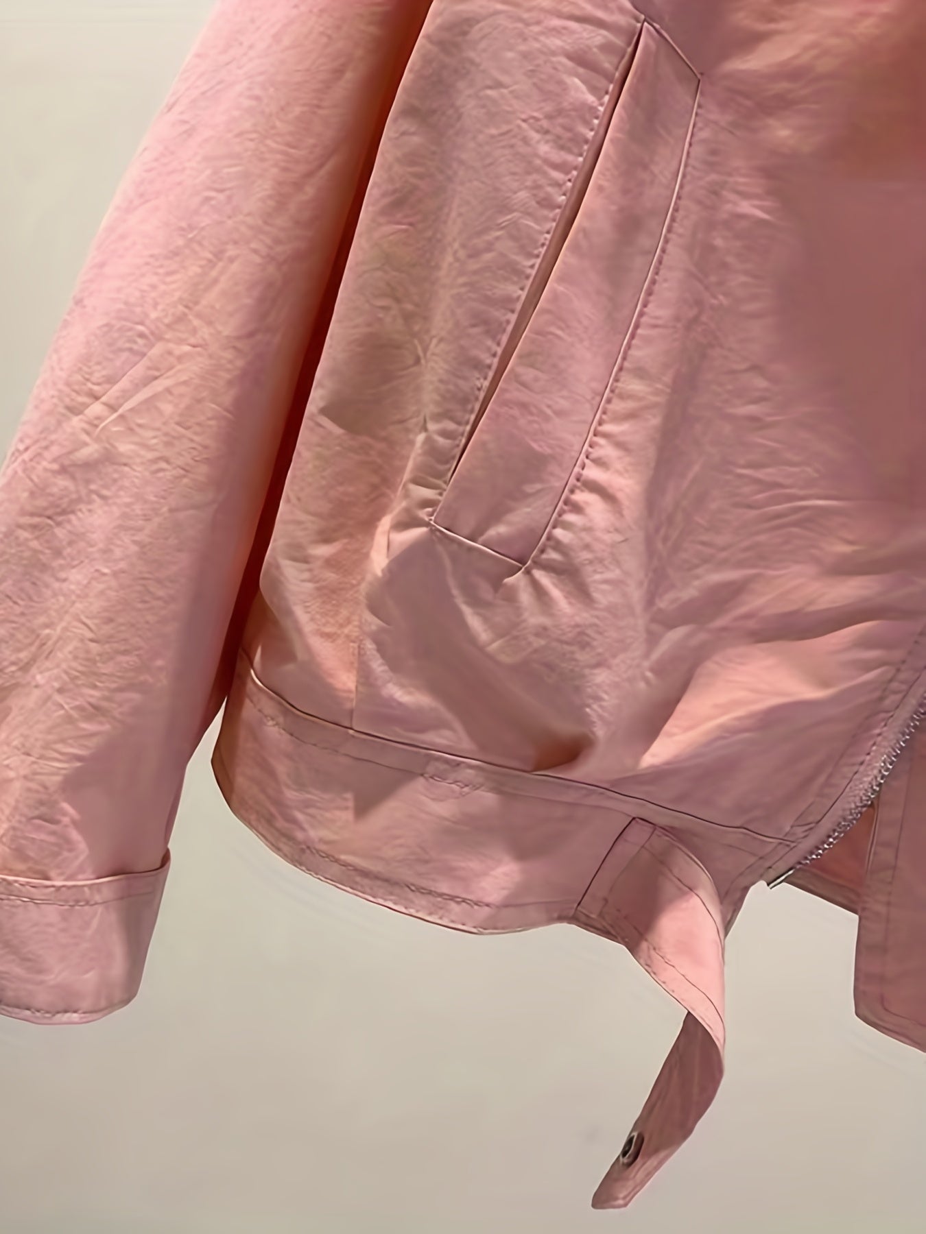 Solid Zip Up Jacket Long Sleeve Outerwear With Pockets
