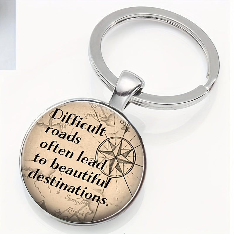 Motivational Gemstone Keychain: Live in the Moment