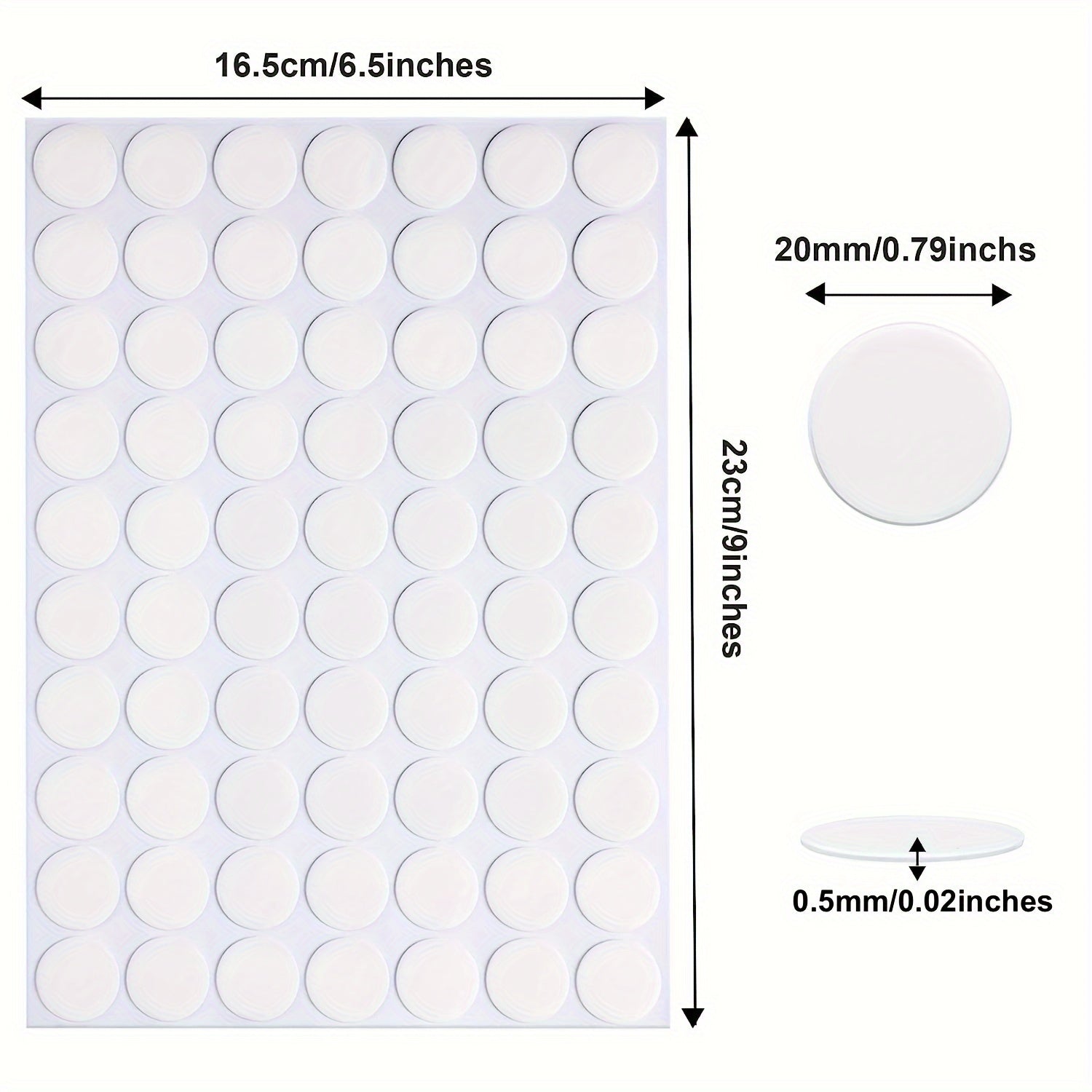 350pcs Double Sided Transparent Adhesive Stickers Waterproof Small