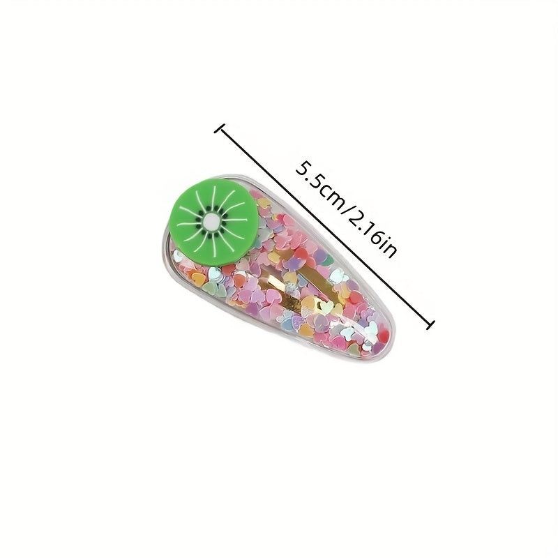 5pcs Cartoon Sequin Hair Clips Set for Girls, Holiday Party Gift