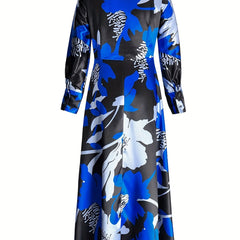 Floral Print Button Up Maxi Dress