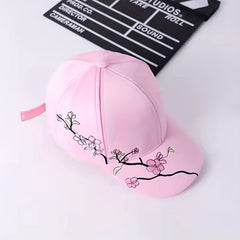 Vintage Embroidery Sun Hat Plum Baseball Cap Spring Duck Tongue Cap