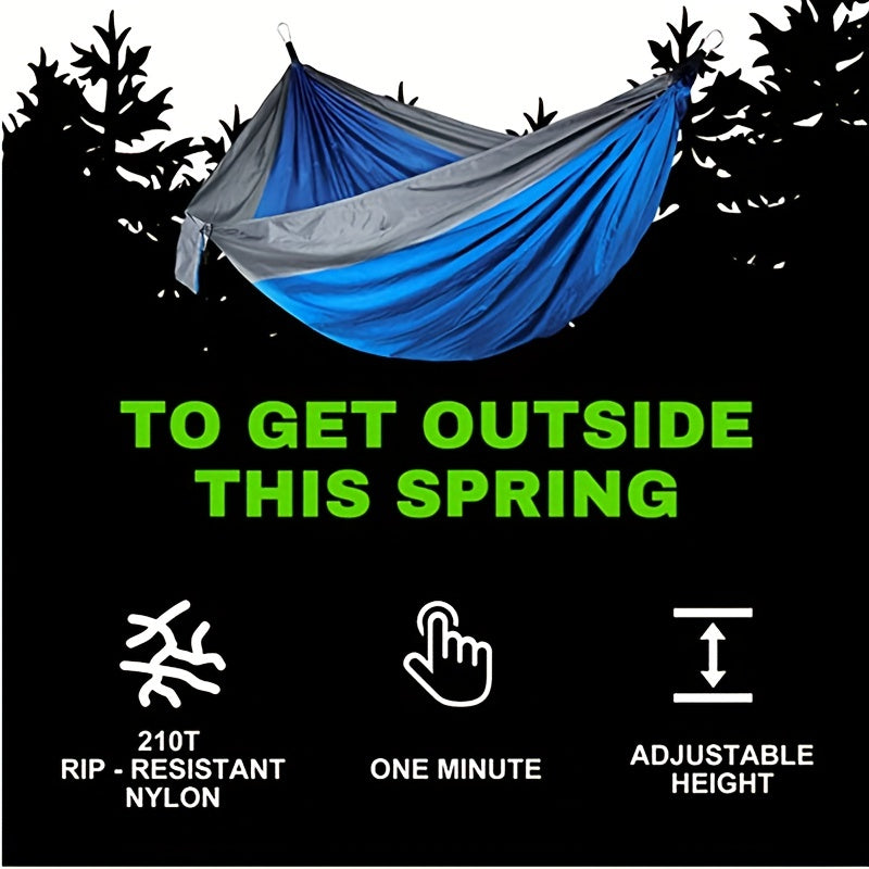 Portable Hammock With Tree Straps Lightweight Nylon Parachute Hammock