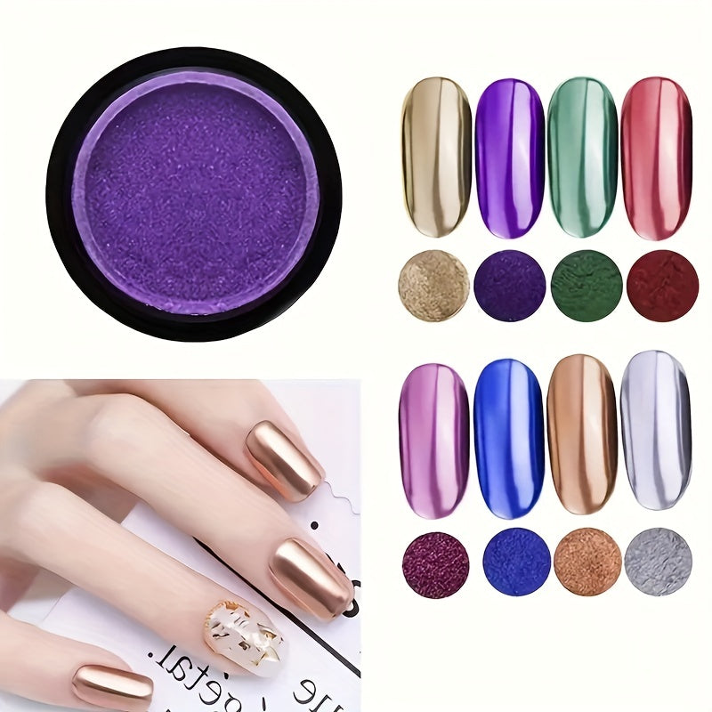 Holographic Nail Powder Metallic Mirror and Bubble Effect