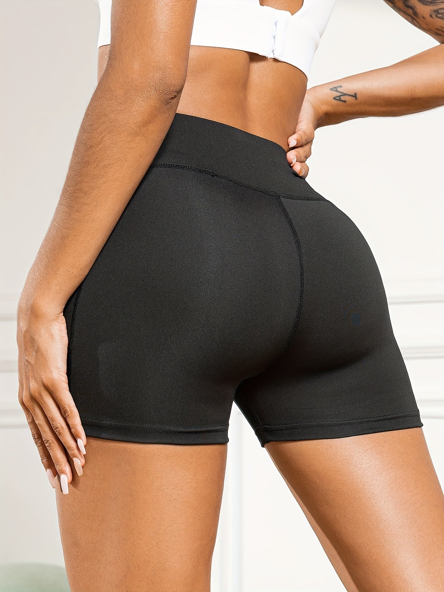 Mesh Sexy Biker Shorts High Waist Slim Fit Workout Pants
