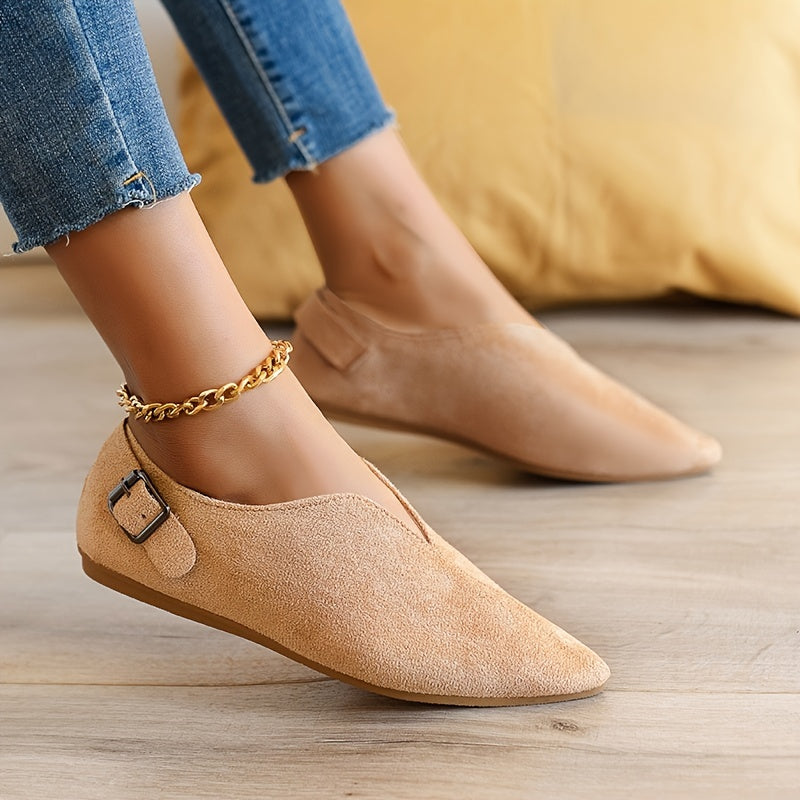 Women's Suede Loafers Soft Pointed Flats