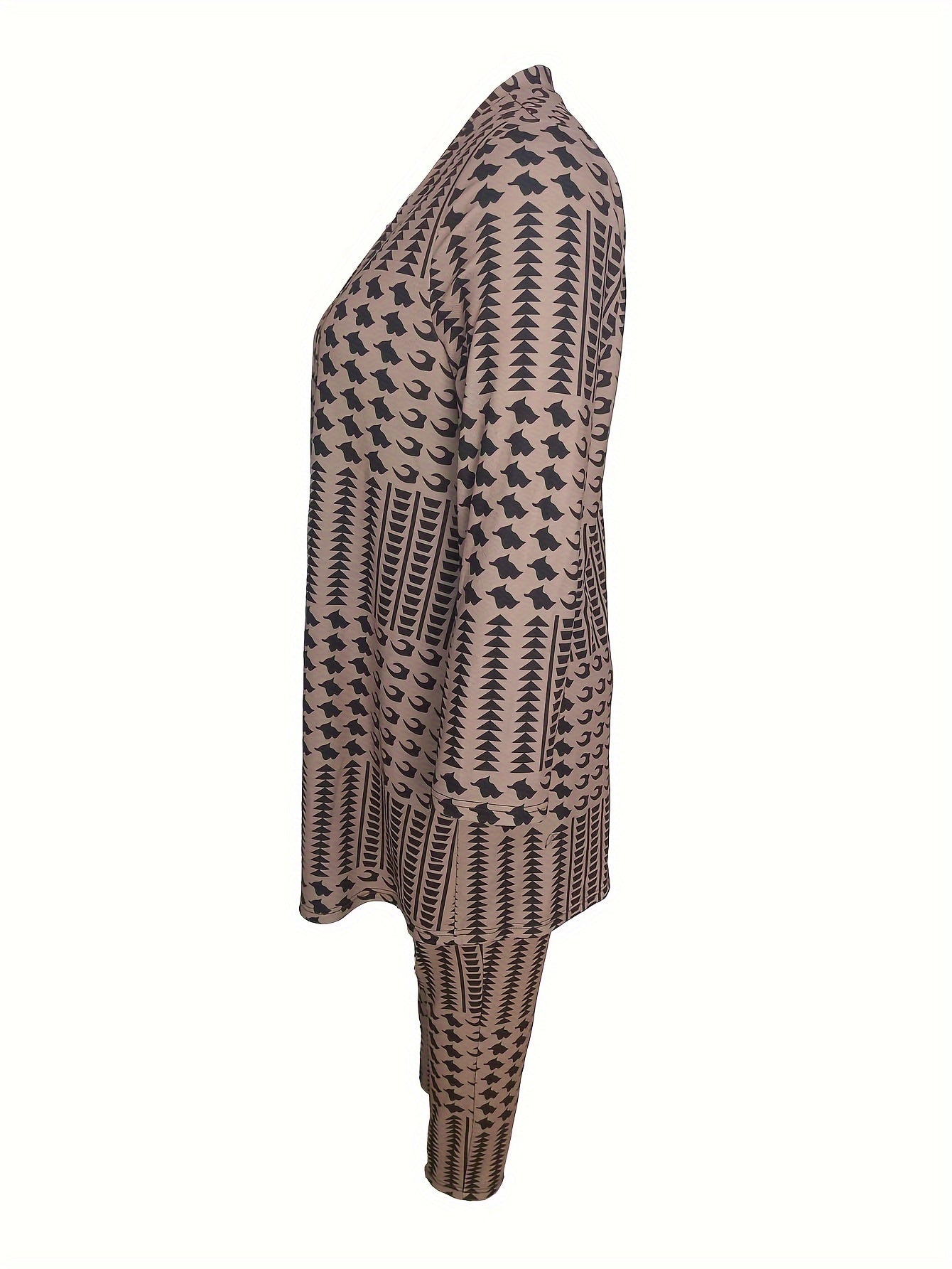 Houndstooth Cardigan & Pants 2-Piece Set
