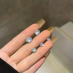 Kids Magnetic Earrings Rhinestone Stud Ear Clip Faux Diamond Jewelry