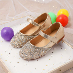 Sequin Dress Shoes For Girls Lightweight Non Slip Soft Flat Sole Shoes