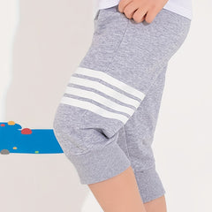 Boys Stripes Print Cropped Pants for Spring and Summer