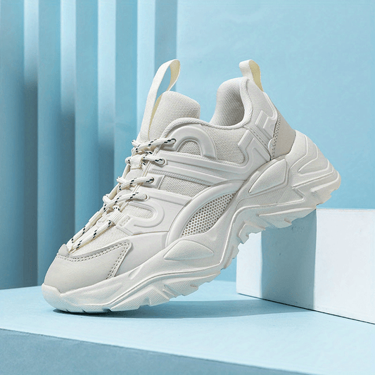 Women's Mesh Sneakers Low Top Lace Up Platform Shoes