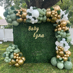 230pcs Green Golden Latex Balloon Arch Garland Birthday Valentines Wall Decor