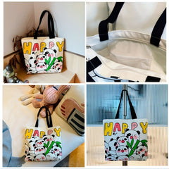 Panda Canvas Bag Tote Bag Casual Shoulder Bag