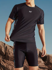 Men's Swimsuit Set 2Pcs Compression Workout Quick Dry Short Suits