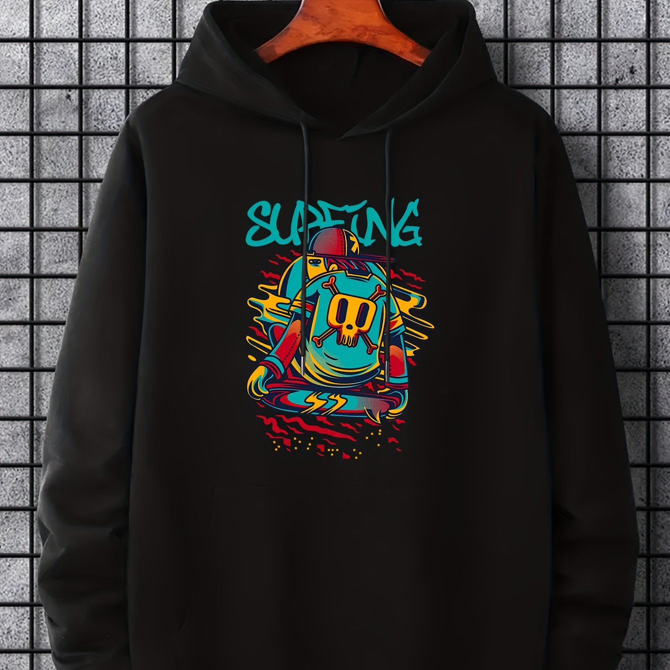 Men's Graffiti Surfing Hoodie Casual Sweatshirt