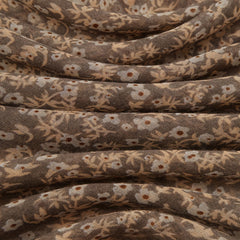 Floral Print Brown Scarf Vintage Casual Shawl Boho Solid