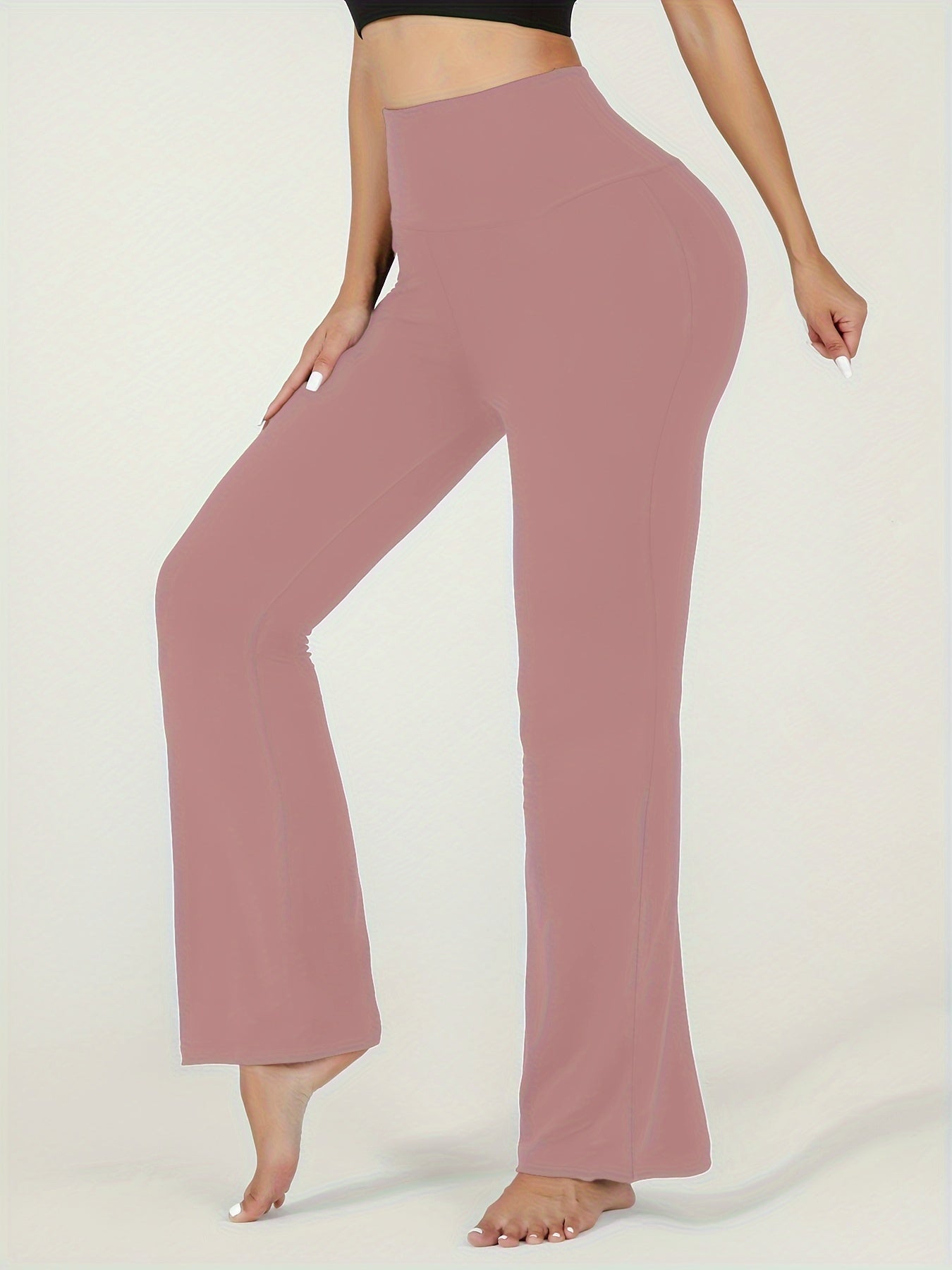 Women's High Waisted Flare Pants Soft Bootcut Tummy Control