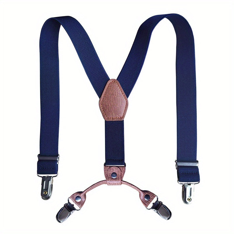 Toddler Suspenders & Bowtie Set Y Back Clips for Boys 1-3 Years