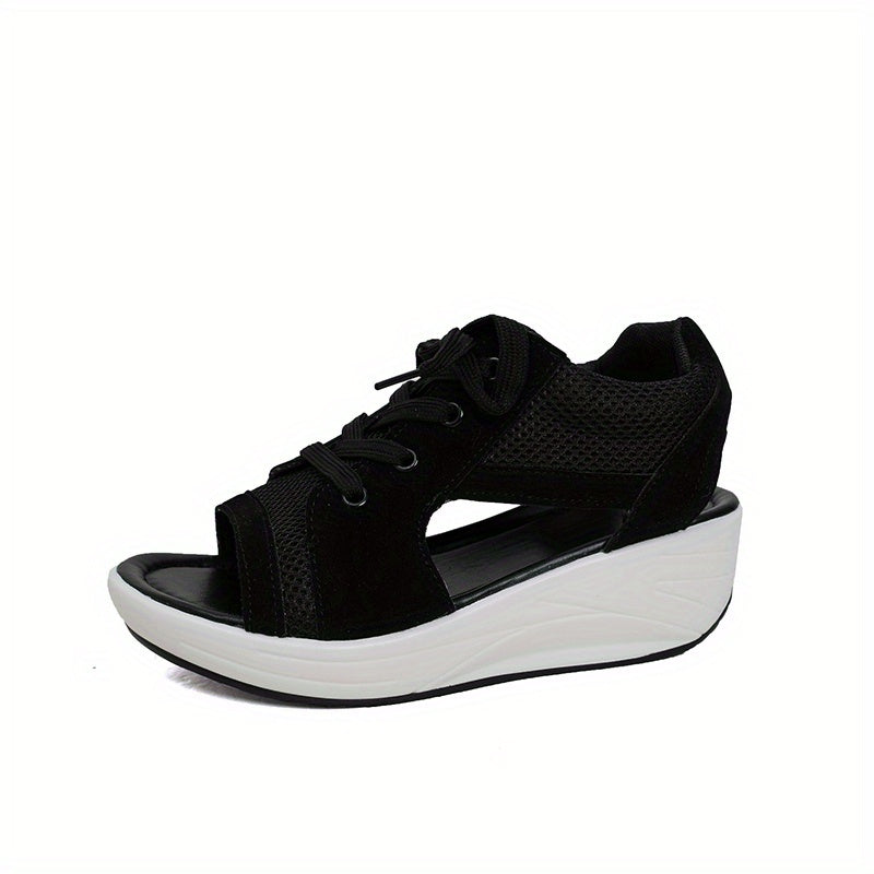 Thick Bottom Non Slip Sport Sandals Breathable Lace Up Slides