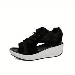 Thick Bottom Non Slip Sport Sandals Breathable Lace Up Slides