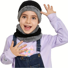 Kids Winter Hat & Scarf Set Plus Velvet Ear Protection
