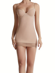 Mesh Stitching Shaping Slip Dress Push Up Slimming Body Shaper