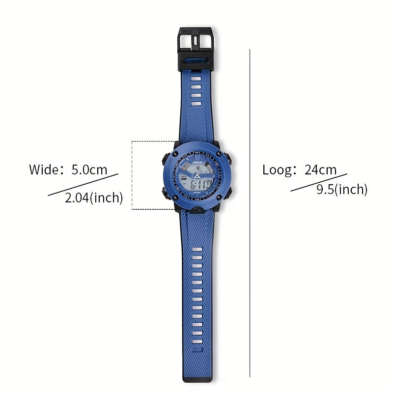 Round Electronic Sports Watch With Dual Display