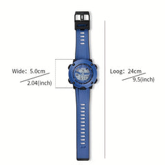 Round Electronic Sports Watch With Dual Display