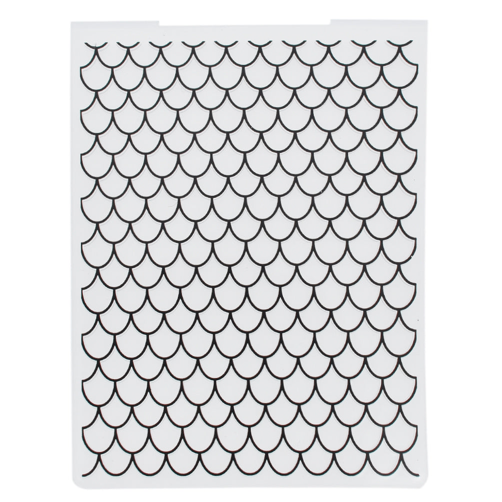Mermaid Scale Embossing Template Stencil for Card Scrapbook Album
