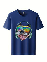 Skeleton Motorcycle Print Men's Graphic Crew Neck Active T shirt