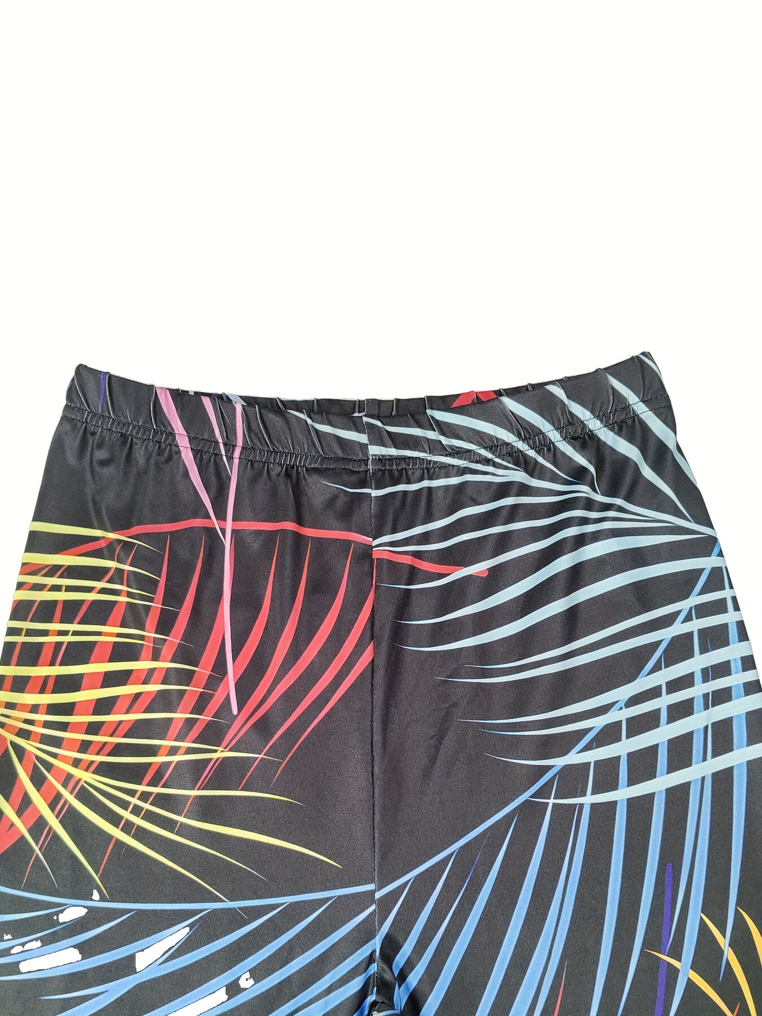Leaf Print Elastic Waist Skinny Leggings Casual Every Stretchy Leggings