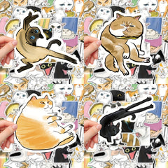 60pcs Funny Kitten Graffiti Stickers for Laptop Desk
