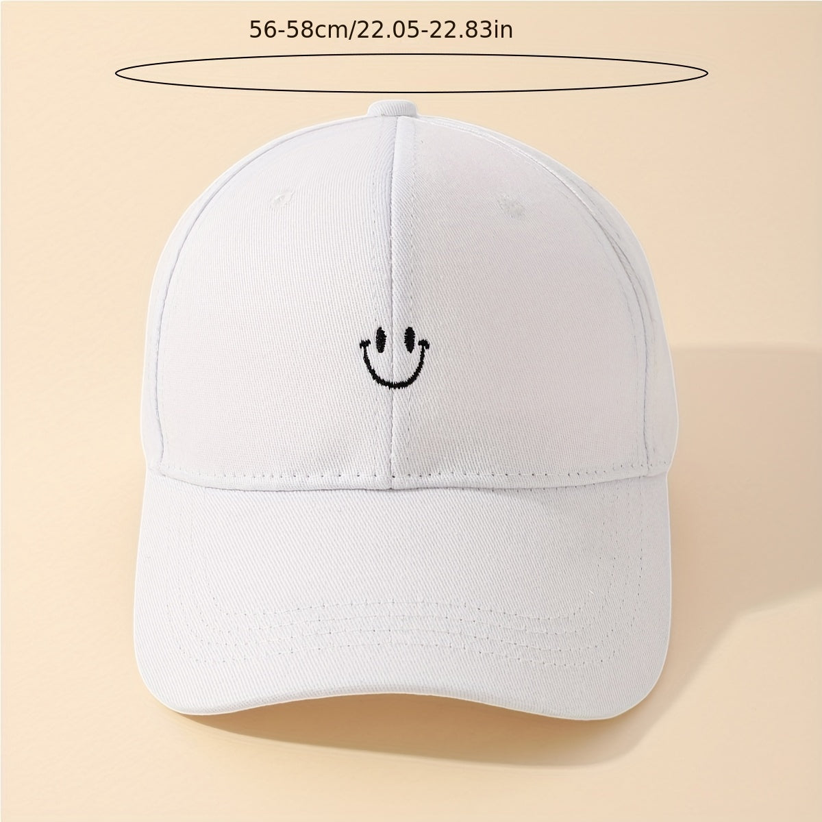 Smiling Face Embroidery Baseball Cap Unisex Solid Couple Dad Hats Adjustable Sun