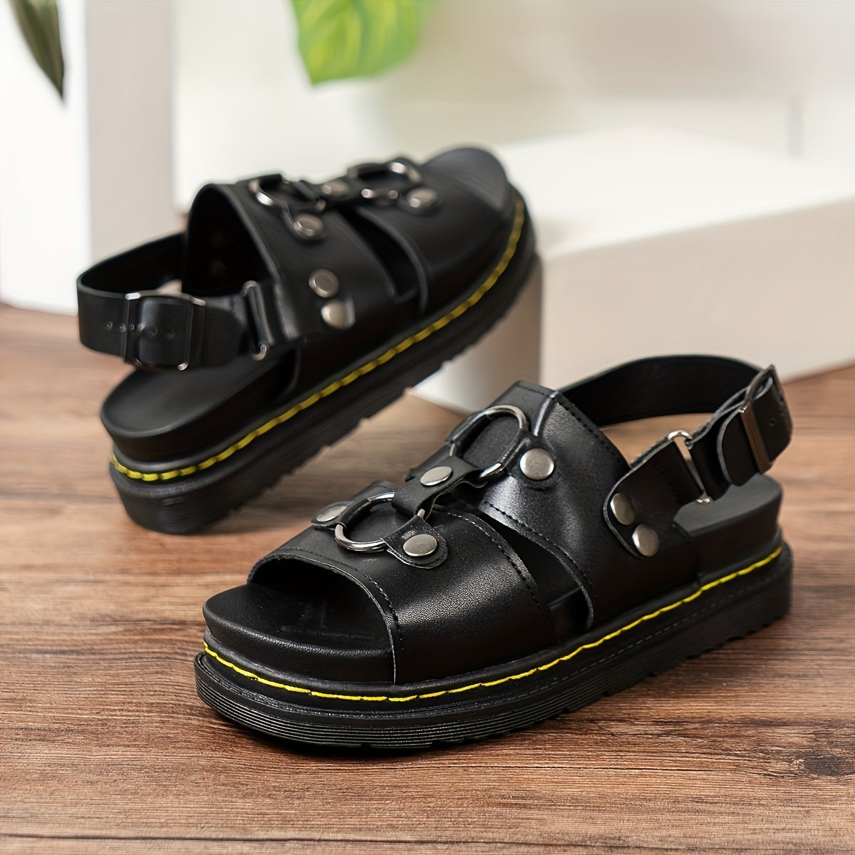Women's Ring & Studded Platform Sandals