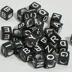 100pcs Mixed Letter Acrylic Beads Alphabet Cube Shape Spacer Jewelry Making