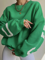 Girls' Casual Letter Print Crew Neck Sweatshirt Loose Fit Long Sleeve Pullover
