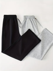 2pcs Straight Leg Sports Jogger Pants Elastic Waist