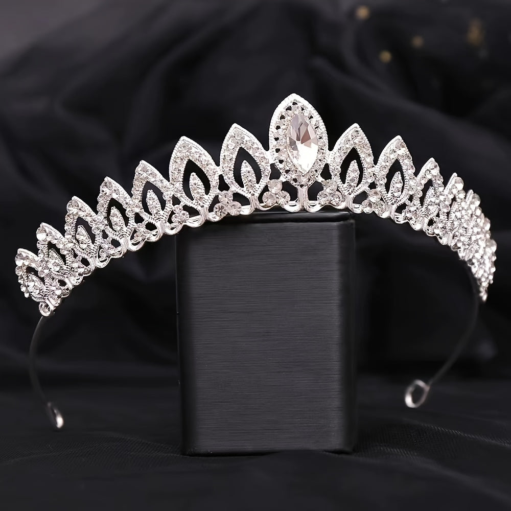 Crystal Crown Rhinestones Tiara Headband Bridal Wedding Veil