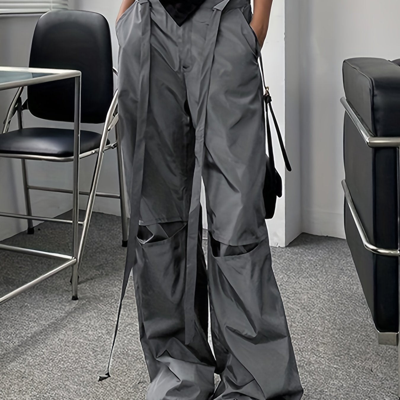 Sporty Lace-Up Loose Fit Trousers Women's Activewear