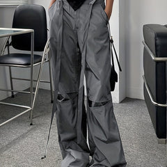 Sporty Lace-Up Loose Fit Trousers Women's Activewear