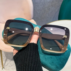 Large Square Sunglasses Mod Letter Beach UV400