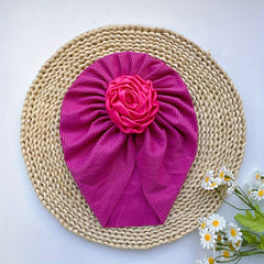 Soft Elastic Strip Flower Baby Hat For Girl