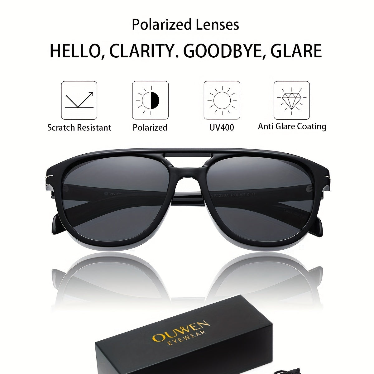 Retro Polarized Aviator Sunglasses For Men Vintage Lightweight