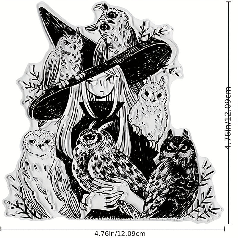 Halloween Witch Owl Stamps for DIY Scrapbooking
