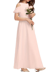 Girls Off Shoulder Casual Party Dress Little Bridesmaid Dress