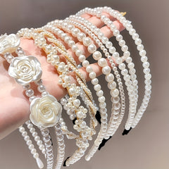 Faux Pearls Hair Hoop Princess Headwear Hair Accessories For Girls