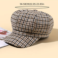 Plaid Octagonal Hat Outdoor Sun Hat Casual Cap Painter Hat