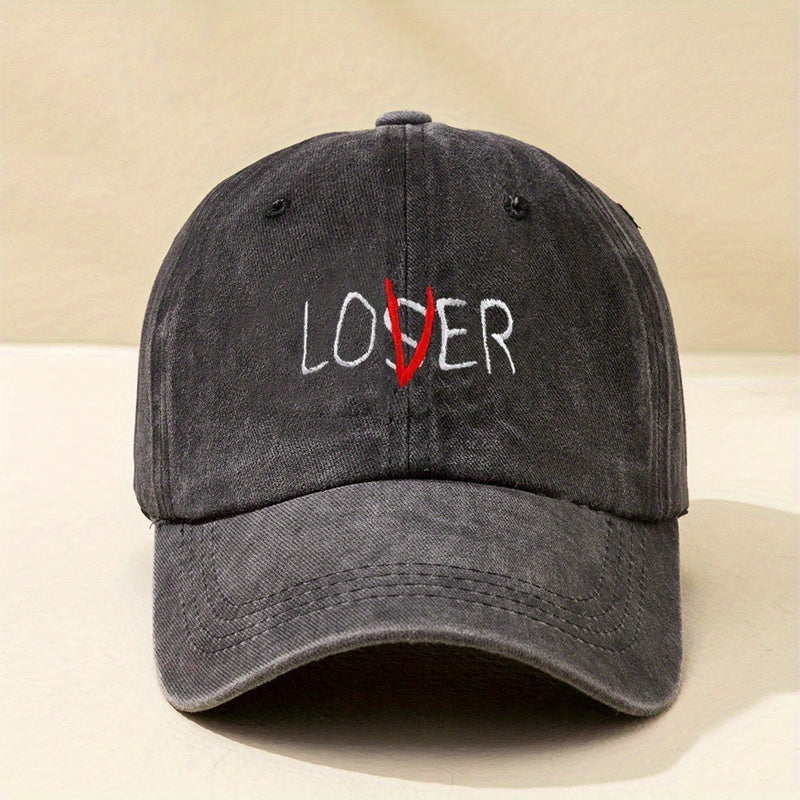 LOSER Embroidery Casual Baseball Cap Candy Washed Distressed Outdoor Sun Hat