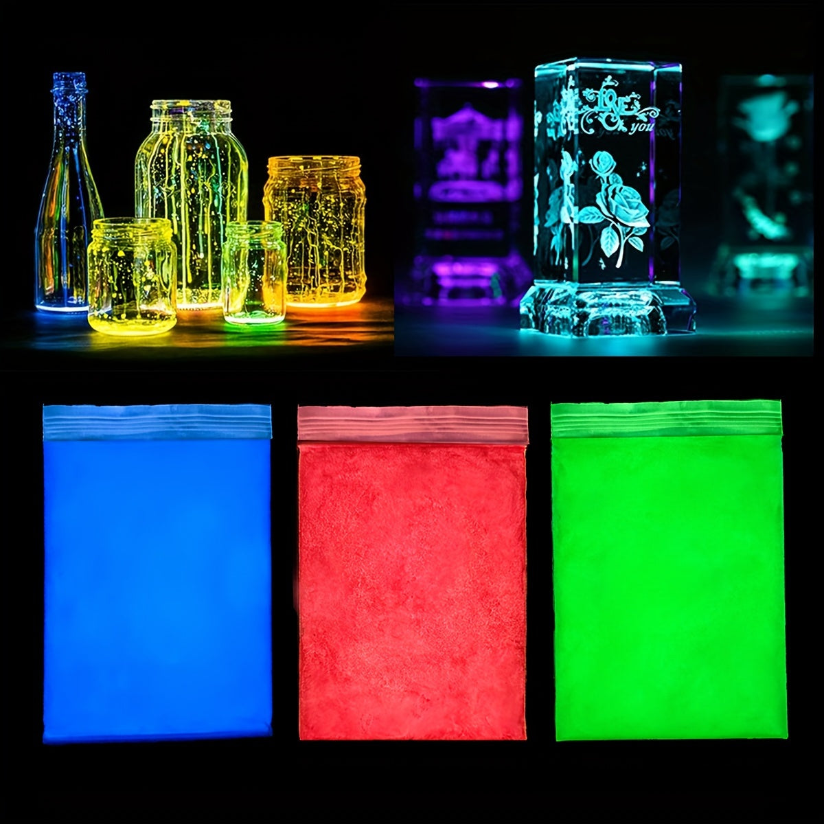 10g Glow In The Dark Pigment 12 Colors Resin Dye Halloween DIY Craft